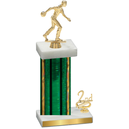 Accented Single Green Glacier Second Place Bowling Trophy