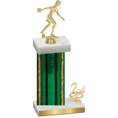 Accented Single Green Glacier Second Place Bowling Trophy