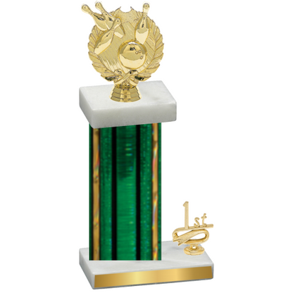 Accented Single Green Glacier First Place Bowling Trophy