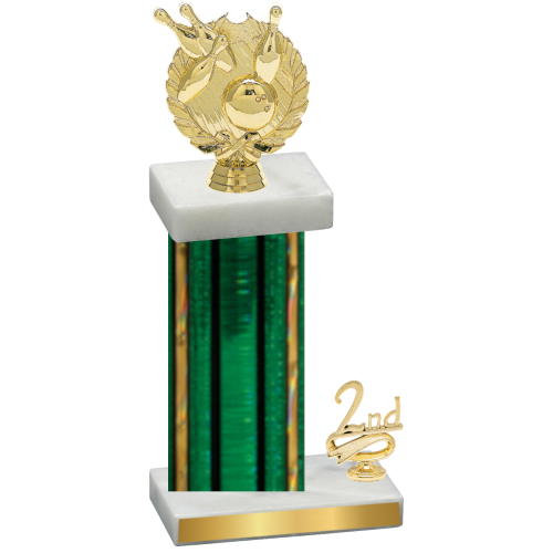 Accented Single Green Glacier Second Place Bowling Trophy