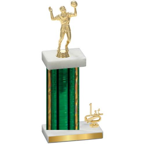 Accented Single Green Glacier First Place Volleyball Trophy