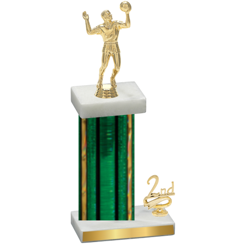 Accented Single Green Glacier Second Place Volleyball Trophy