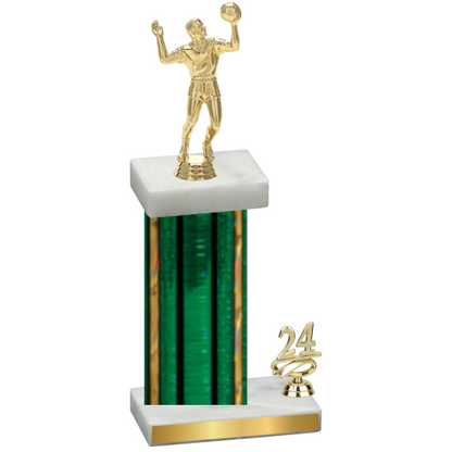 Accented Single Green Glacier Year Volleyball Trophy