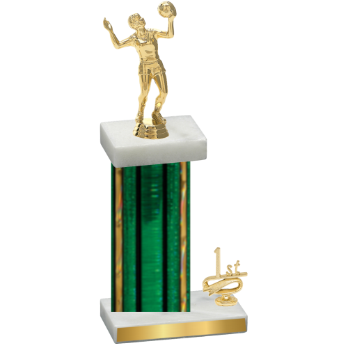 Accented Single Green Glacier First Place Volleyball Trophy