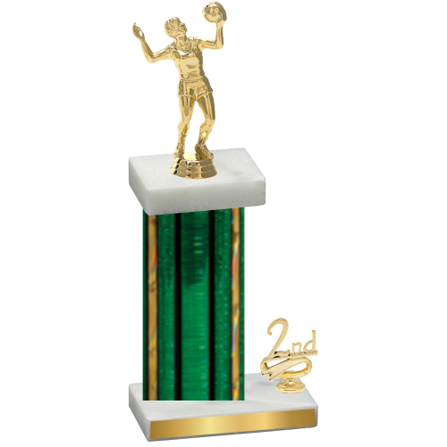 Accented Single Green Glacier Second Place Volleyball Trophy