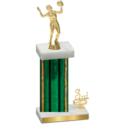 Accented Single Green Glacier Third Place Volleyball Trophy