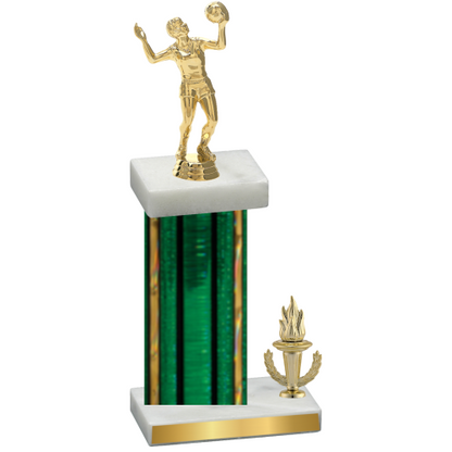 Accented Single Green Glacier Victory Volleyball Trophy