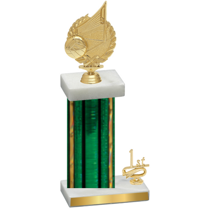 Accented Single Green Glacier First Place Volleyball Trophy