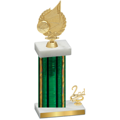 Accented Single Green Glacier Second Place Volleyball Trophy