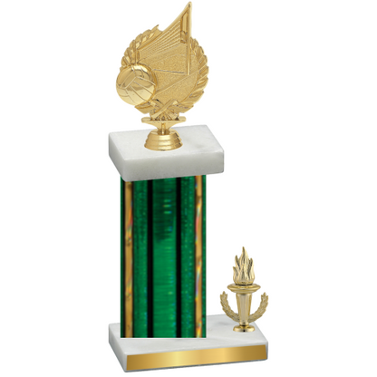 Accented Single Green Glacier Victory Volleyball Trophy