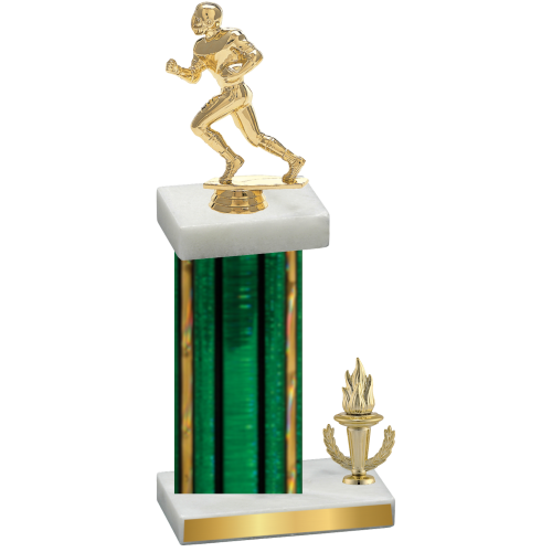 Accented Single Green Glacier Victory Football Trophy