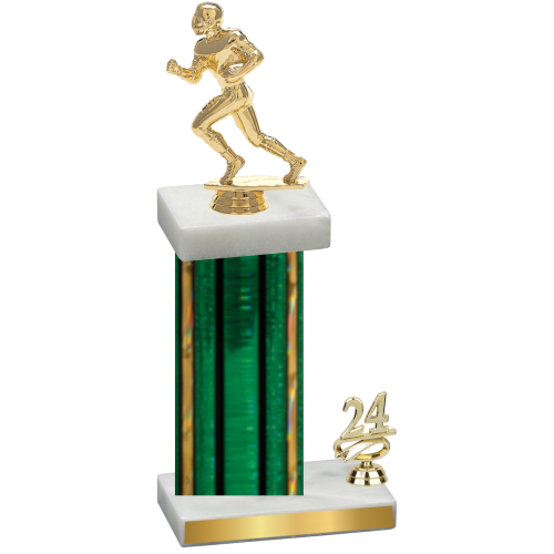 Accented Single Green Glacier Year Football Trophy