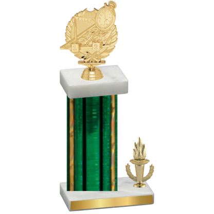 Accented Single Green Glacier Victory Swimming Trophy