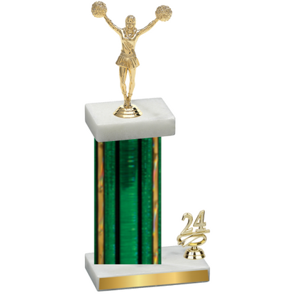 Accented Single Green Glacier Year Cheerleading Trophy