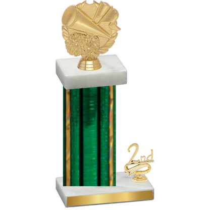 Accented Single Green Glacier Second Place Cheerleading Trophy