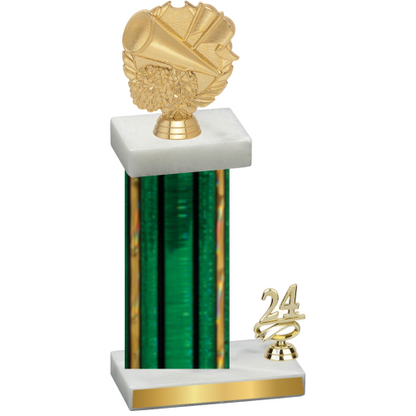Accented Single Green Glacier Year Cheerleading Trophy