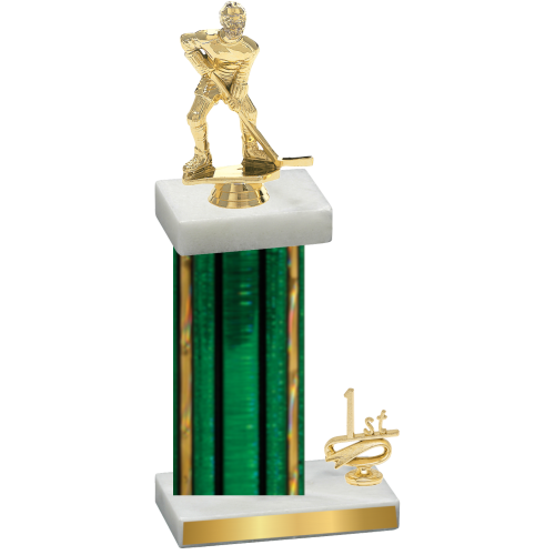 Accented Single Green Glacier First Place Hockey Trophy