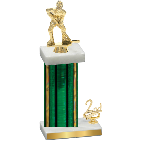 Accented Single Green Glacier Second Place Hockey Trophy