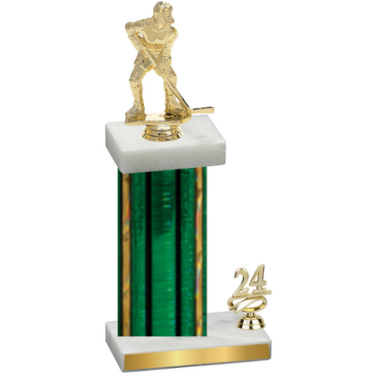 Accented Single Green Glacier Year Hockey Trophy