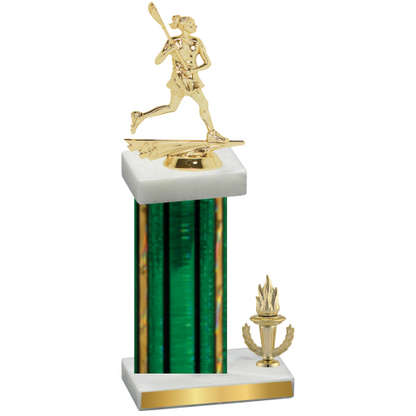 Accented Single Green Glacier Victory Lacrosse Trophy