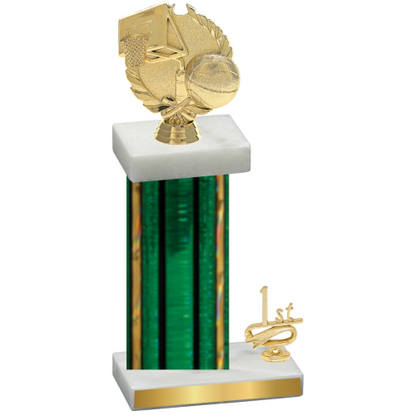 Accented Single Green Glacier First Place Basketball Trophy