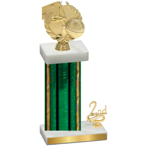 Accented Single Green Glacier Second Place Basketball Trophy