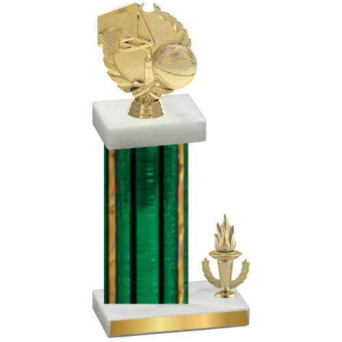 Accented Single Green Glacier Victory Basketball Trophy