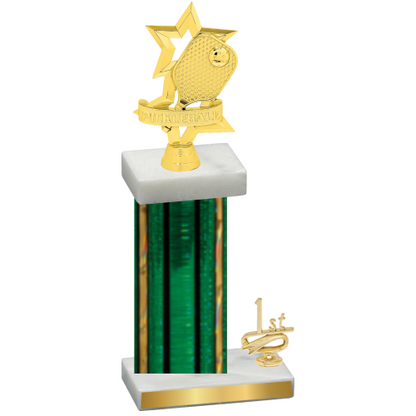 Accented Single Green Glacier First Place Pickleball Trophy