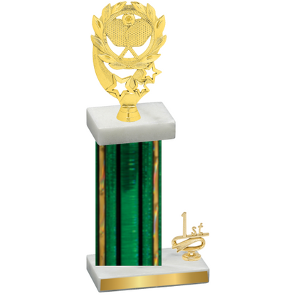 Accented Single Green Glacier First Place Pickleball Trophy