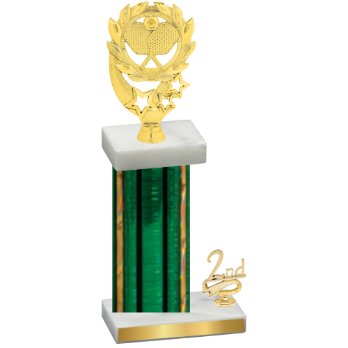 Accented Single Green Glacier Second Place Pickleball Trophy