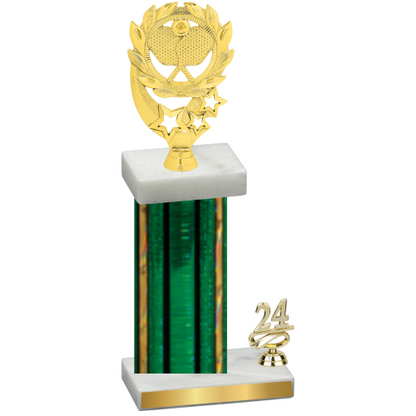 Accented Single Green Glacier Year Pickleball Trophy