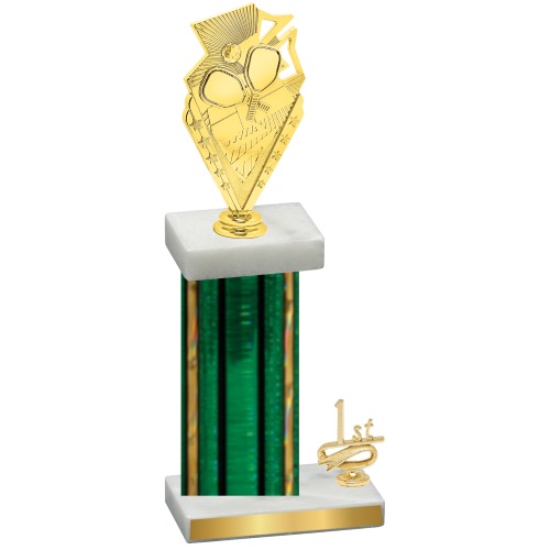 Accented Single Green Glacier First Place Pickleball Trophy