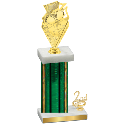 Accented Single Green Glacier Second Place Pickleball Trophy