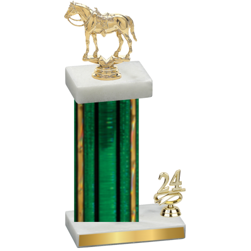 Accented Single Green Glacier Year Horses Trophy