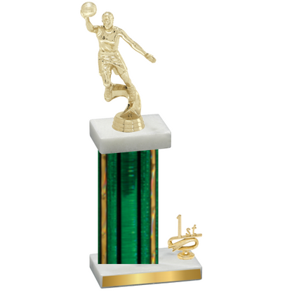 Accented Single Green Glacier First Place Basketball Trophy