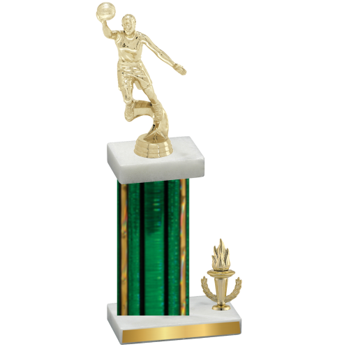 Accented Single Green Glacier Victory Basketball Trophy