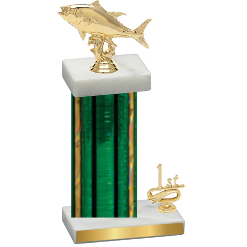 Accented Single Green Glacier First Place Fishing Trophy