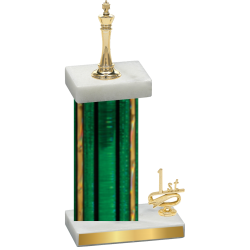 Accented Single Green Glacier First Place Chess Trophy