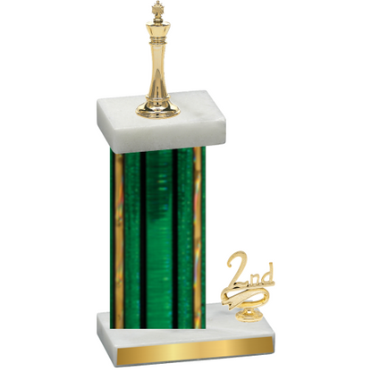 Accented Single Green Glacier Second Place Chess Trophy