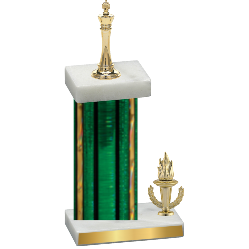 Accented Single Green Glacier Victory Chess Trophy