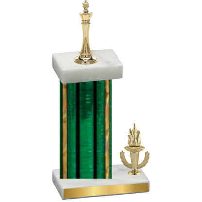 Accented Single Green Glacier Victory Chess Trophy