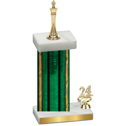 Accented Single Green Glacier Year Chess Trophy