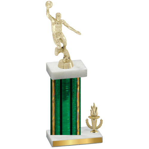 Accented Single Green Glacier Victory Basketball Trophy