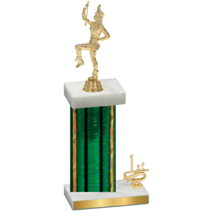 Accented Single Green Glacier First Place Majorette Trophy