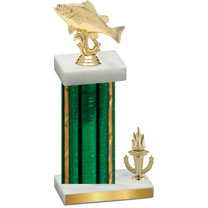 Accented Single Green Glacier Victory Fishing Trophy