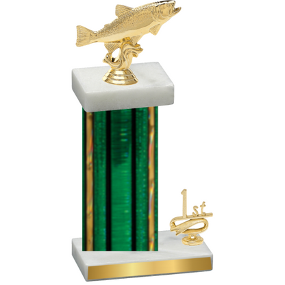 Accented Single Green Glacier First Place Fishing Trophy