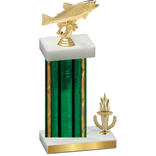 Accented Single Green Glacier Victory Fishing Trophy