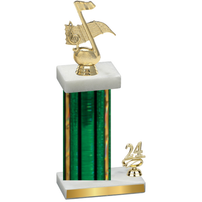 Accented Single Green Glacier Year Music Trophy