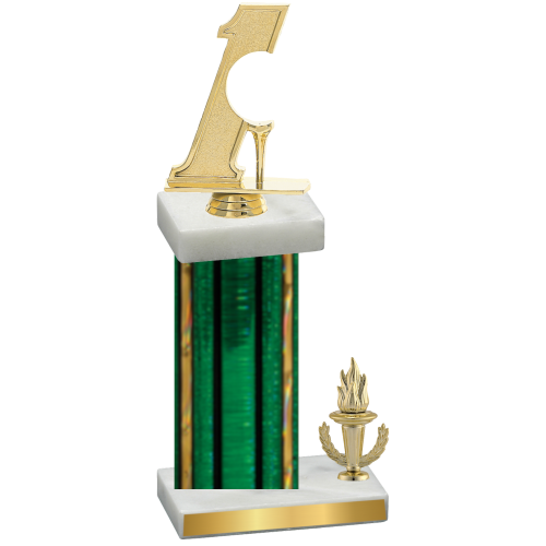 Accented Single Green Glacier Victory Golf Trophy