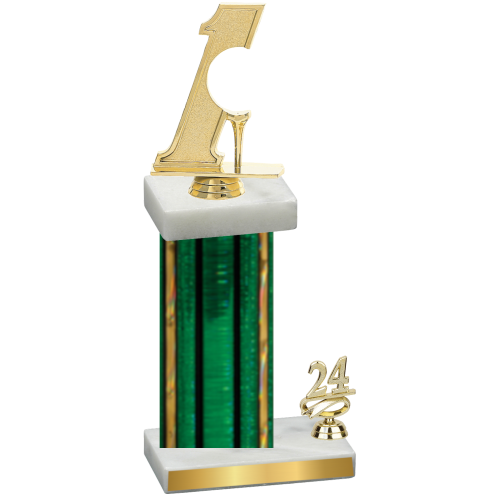 Accented Single Green Glacier Year Golf Trophy